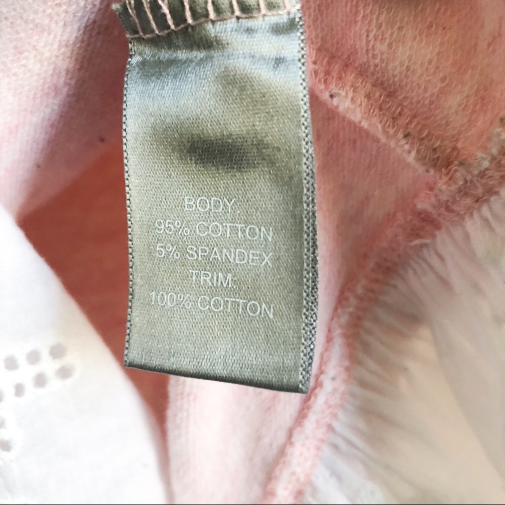 marled | pink and white long sleeve with lace trim - Picture 4 of 4